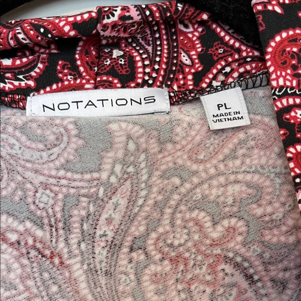 Notations Red and Black Paisley Cardigan with Tank Petite Large - Picture 2 of 7